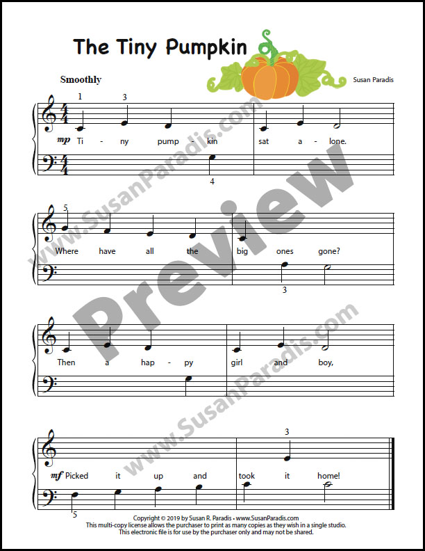 Autumn On-the-Staff-Bundle - Susan Paradis Piano Teaching Resources