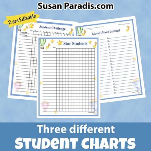 Student Challenge Chart to Edit or Print by Hand - Susan Paradis Piano