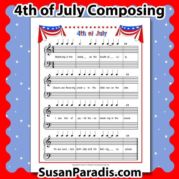 Fourth of July Composing Activity