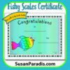 Cute Certificate for Completing Fishy Scales - Susan Paradis Piano