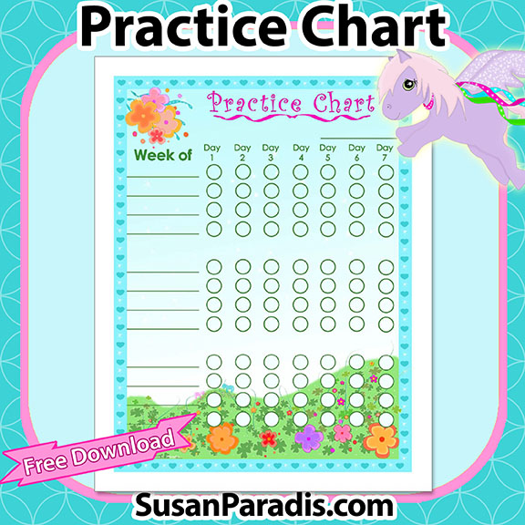 Colorful Flower Themed Practice Sheet - Susan Paradis Piano Teaching