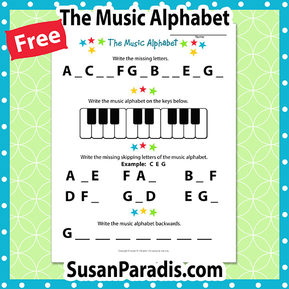 I Can Write the Music Alphabet Worksheet – Susan Paradis Piano Teaching