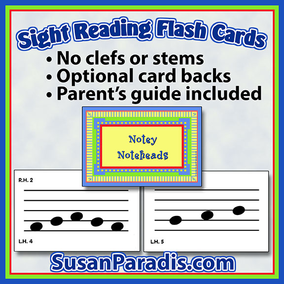 Sight reading flash cards