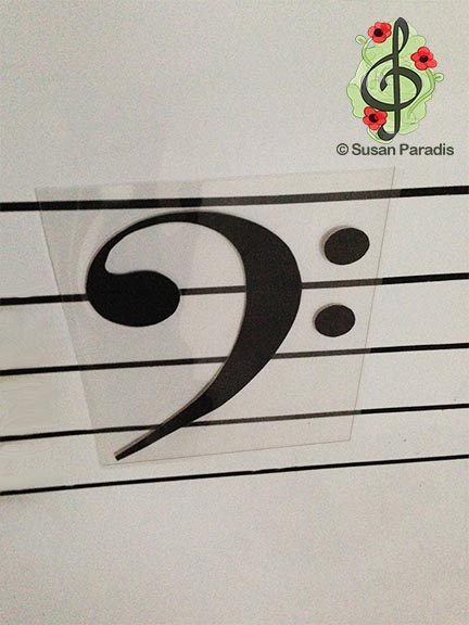 Treble Clef on Music Notes Magnetic Metal Eyeglass ID Badge Holder 