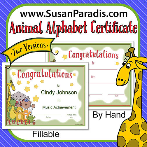Animal Alphabet Certificate2
