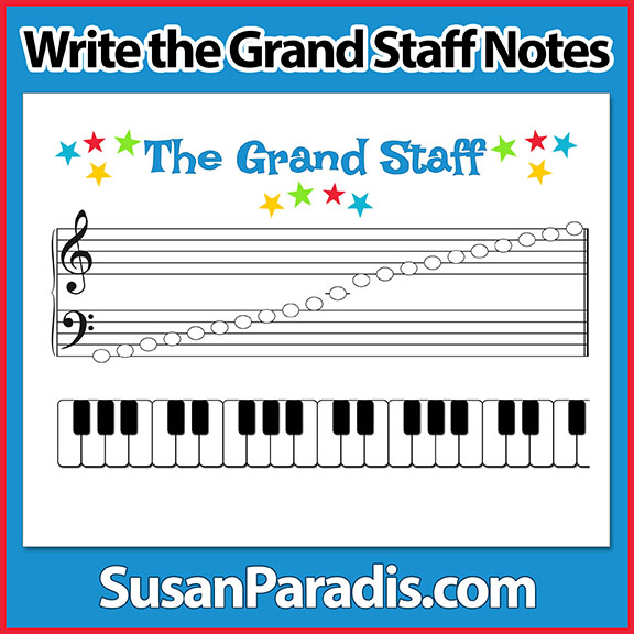 Write the Grand Staff from G to F