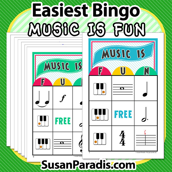 Music Is Fun The Easiest Music Bingo Game Susan Paradis Piano Teaching Resources