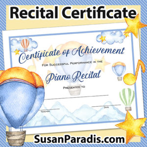 Certificate for Recital Performance