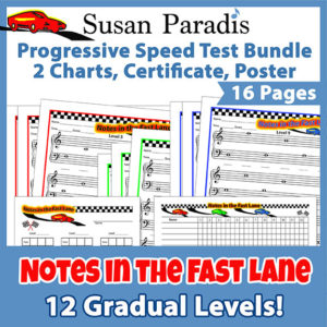 Set of 12 levels to learn the notes on the grand staff