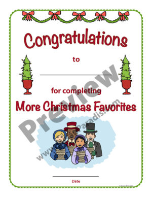 Certificate for More Christmas Favorites