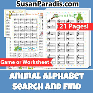 Animal Alphabets Search & Find to identify notes.
