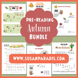 Autumn themed pre-reading music for beginners.