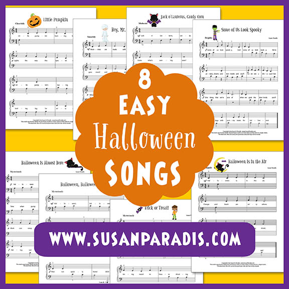 Eight Halloween One Page Songs Susan Paradis Piano Teaching Resources