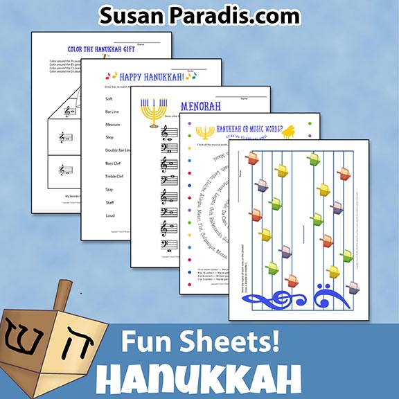 Hanukkah Music Fun Sheets