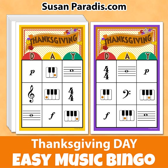 Thanksgiving Day Music Bingo