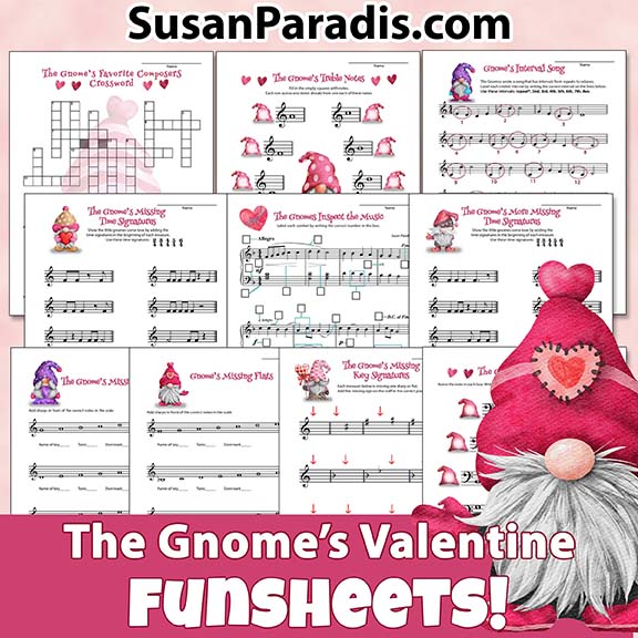 Valentine Gnomes Fun Sheets
