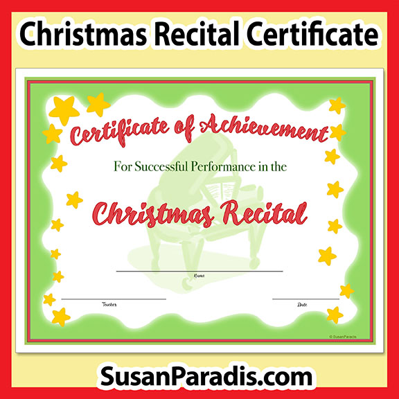 Christmas Recital Certificate