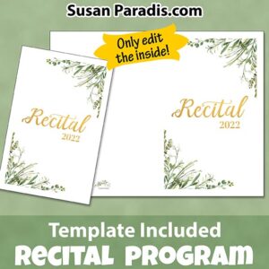 Watercolor Leaves Recital Program