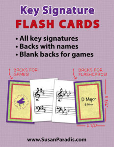 Key Signature Flashcards - Susan Paradis Piano Teaching Resources